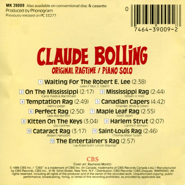 Claude Bolling - Original Ragtime (Piano Solo)