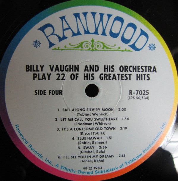 Billy Vaughn And His Orchestra - Play 22 Of His Greatest Hits