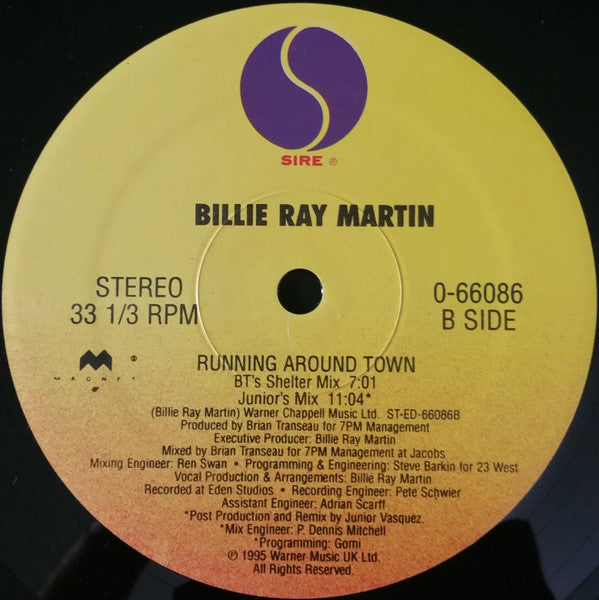 12" Single: Billie Ray Martin - Running Around Town