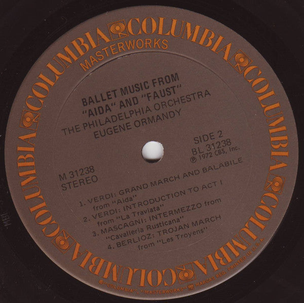 The Philadelphia Orchestra, Eugene Ormandy - Ballet Music From "Aida" And "Faust"