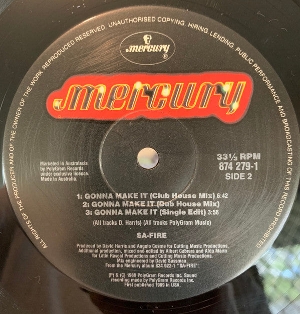 12" Single: Safire - Gonna Make It