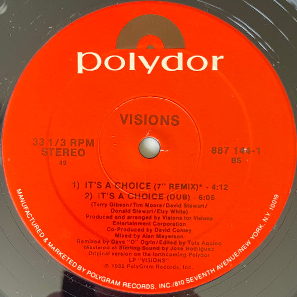 12" Single: Visions - It's A Choice