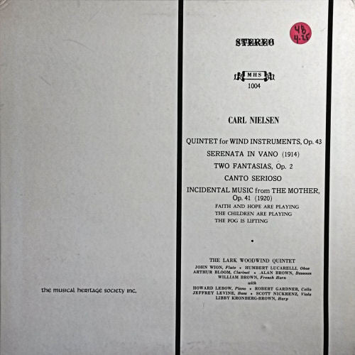 Carl Nielsen, The Lark Woodwind Quintet - Quintet For Wind Instruments, Op. 43 / Seranata In Vano (1914) / Two Fantasias, Op. 2 / Canto Serioso / Incidental Music From The Mother, Op. 41 (1920)