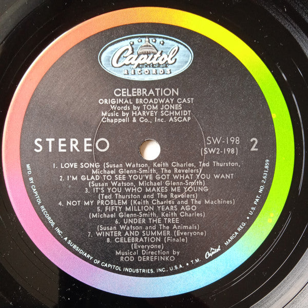 Tom Jones, Harvey Schmidt, Celebration Original Broadway Cast - Celebration