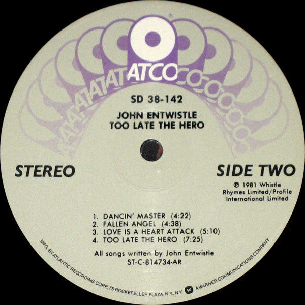 John Entwistle - Too Late The Hero
