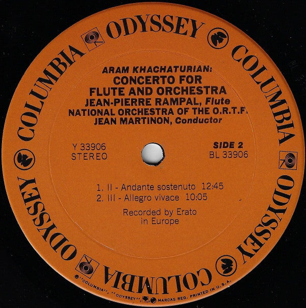 Jean-Pierre Rampal, Aram Khatchaturian, Orchestre National De France, Jean Martinon - Concerto For Flute And Orchestra