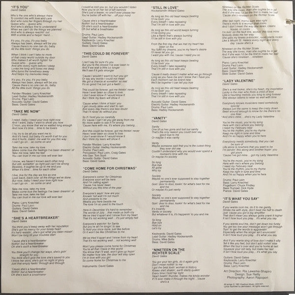 David Gates - Take Me Now