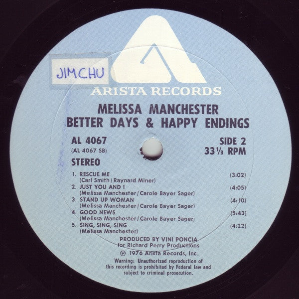 Melissa Manchester - Better Days & Happy Endings