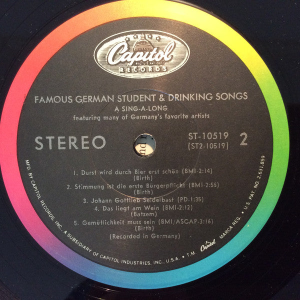 Various - Famous German Student & Drinking Songs