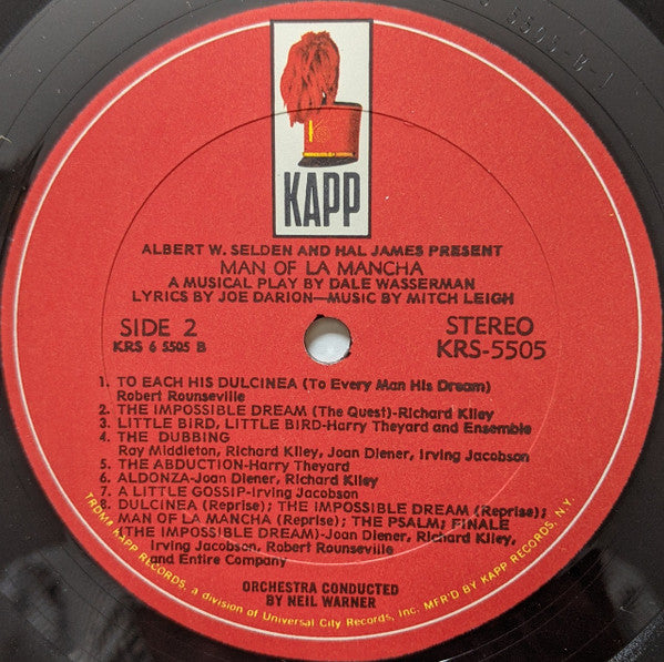 Mitch Leigh, Joe Darion, "Man Of La Mancha" Original Broadway Cast, Richard Kiley, Irving Jacobson, Ray Middleton, Robert Rounseville, Joan Diener - Man Of La Mancha (Original Cast)