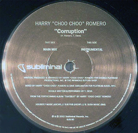 12" Single: Harry "Choo Choo" Romero - Corruption