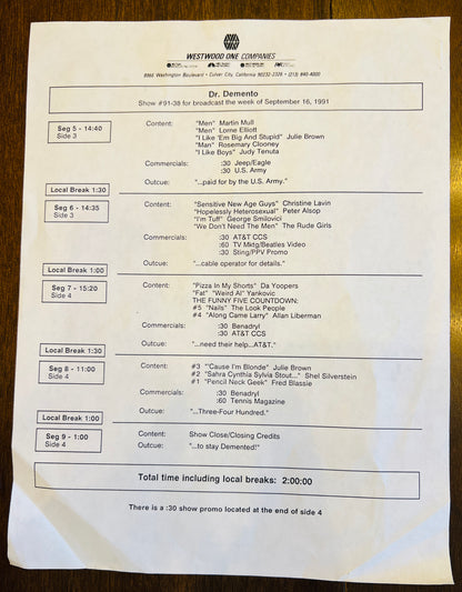 Dr. Demento - Show #91-38 9/16/91