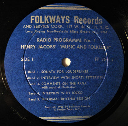 Radio Programme No.1: Henry Jacobs' "Music & Folklore" - secondary