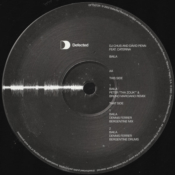 12" Single: DJ Chus & David Penn, Caterina - Baila