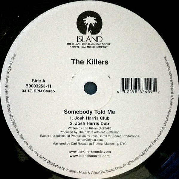 12" Single: The Killers - Somebody Told Me
