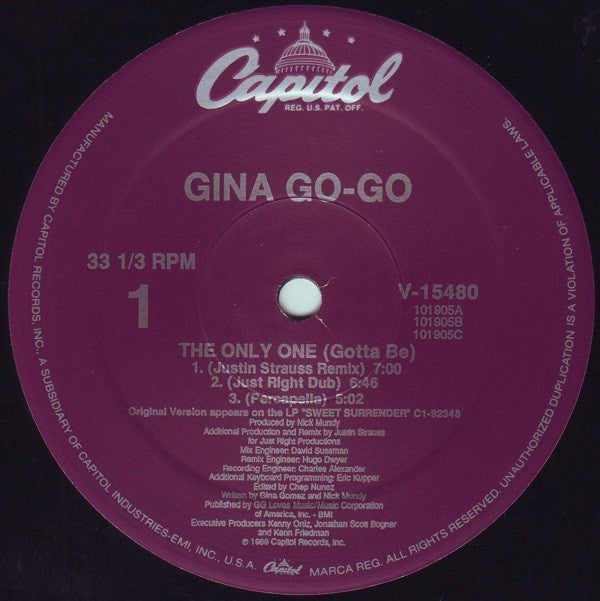 12": Gina Go-Go - The Only One (Gotta Be)