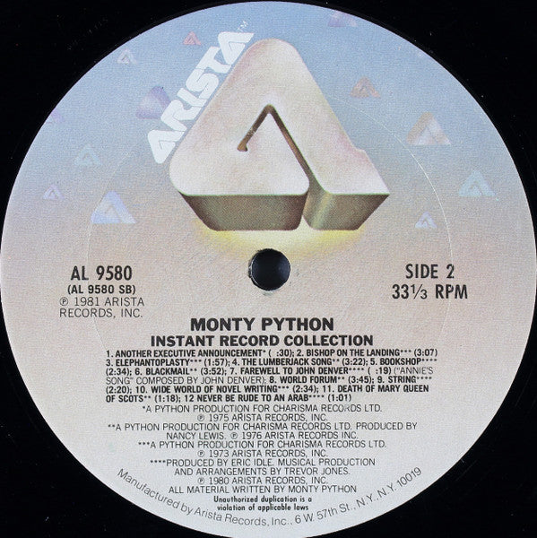The Monty Python Instant Record Collection - The Pick Of The Best Of Some Recently Repeated Python Hits Again, Vol. II - secondary