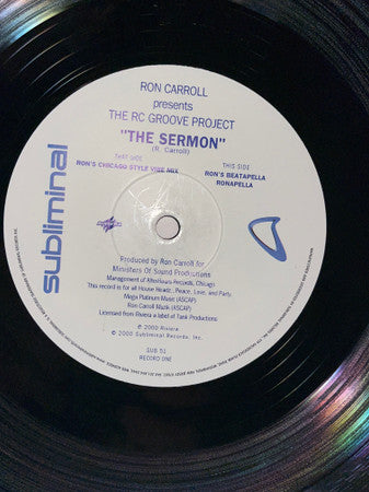 12": Ron Carroll, The RC Groove Project - The Sermon