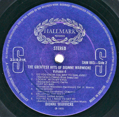The Greatest Hits Of Dionne Warwicke Vol. 4 - secondary