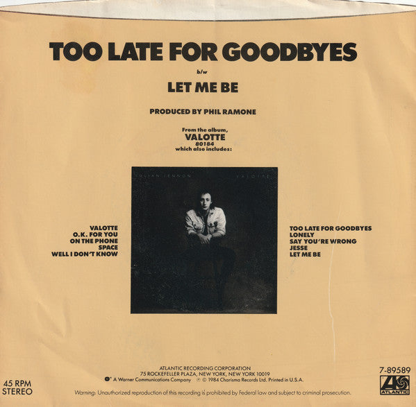 Too Late For Goodbyes - secondary