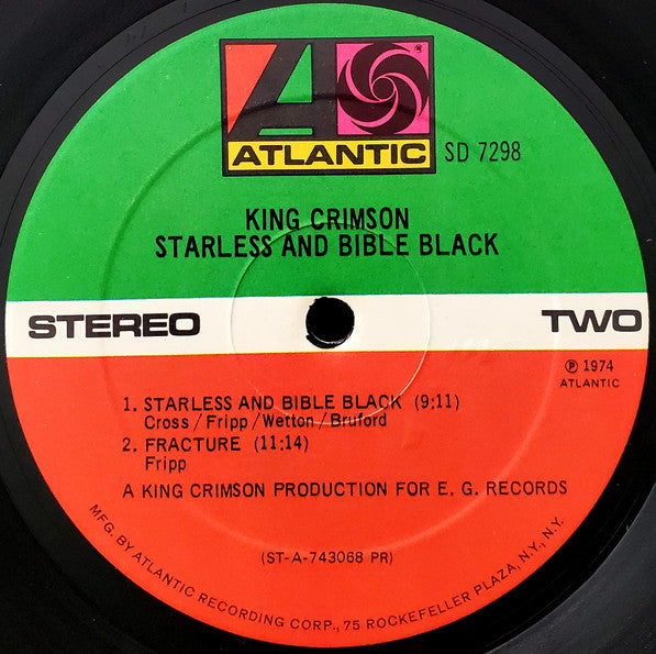 Starless And Bible Black - secondary