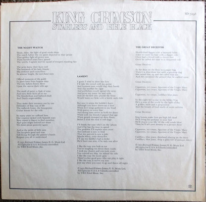 Starless And Bible Black - secondary