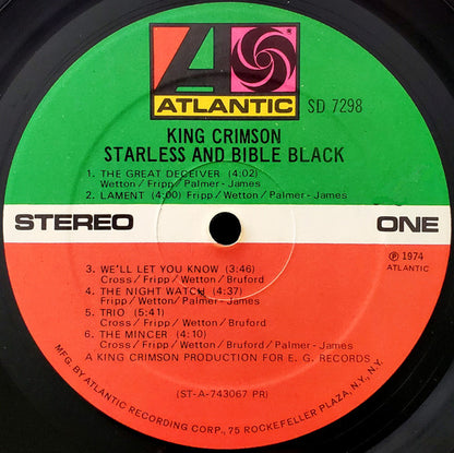 Starless And Bible Black - secondary