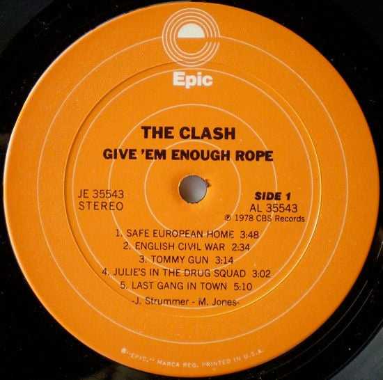 Give 'Em Enough Rope - secondary