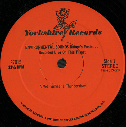 No Artist - Environmental Sounds: Nature's Music... Recorded Live On This Planet