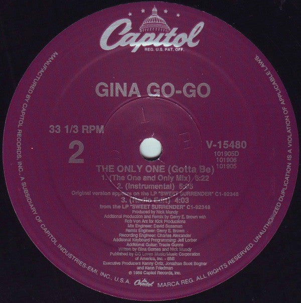 12": Gina Go-Go - The Only One (Gotta Be)