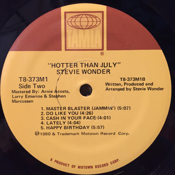 Hotter Than July - secondary
