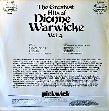 The Greatest Hits Of Dionne Warwicke Vol. 4 - secondary