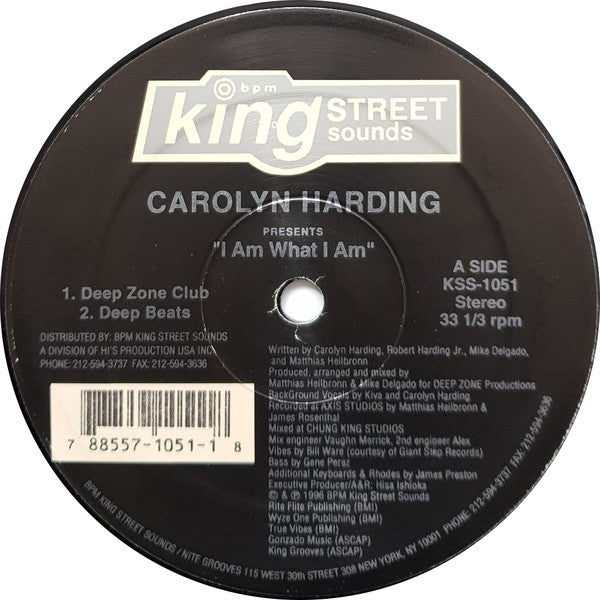 12" Single: Carolyn Harding - I Am What I Am