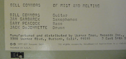 Bill Connors - Of Mist And Melting
