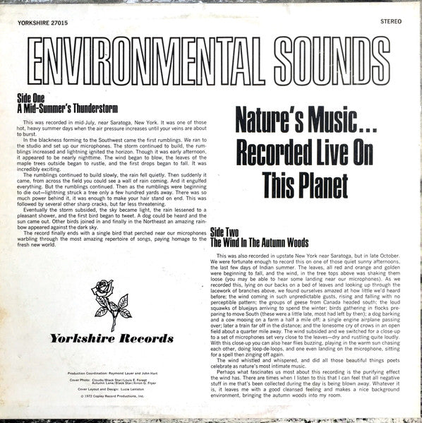 No Artist - Environmental Sounds: Nature's Music... Recorded Live On This Planet