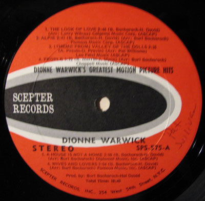 Dionne Warwick's Greatest Motion Picture Hits - secondary