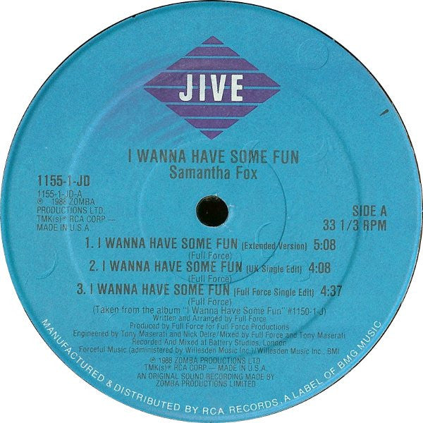 12" Single: Samantha Fox - I Wanna Have Some Fun