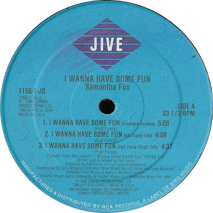 12" Single: Samantha Fox - I Wanna Have Some Fun