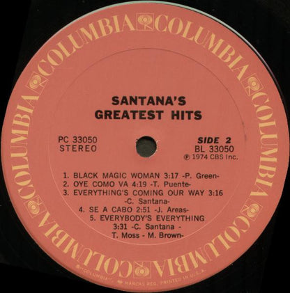 Santana's Greatest Hits - secondary