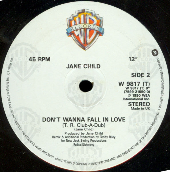 12" Single: Jane Child - Don't Wanna Fall In Love
