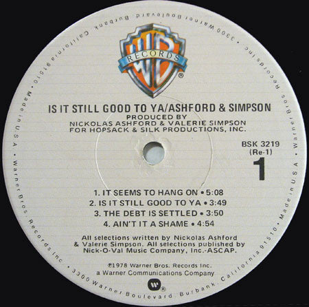 Is It Still Good To Ya - secondary