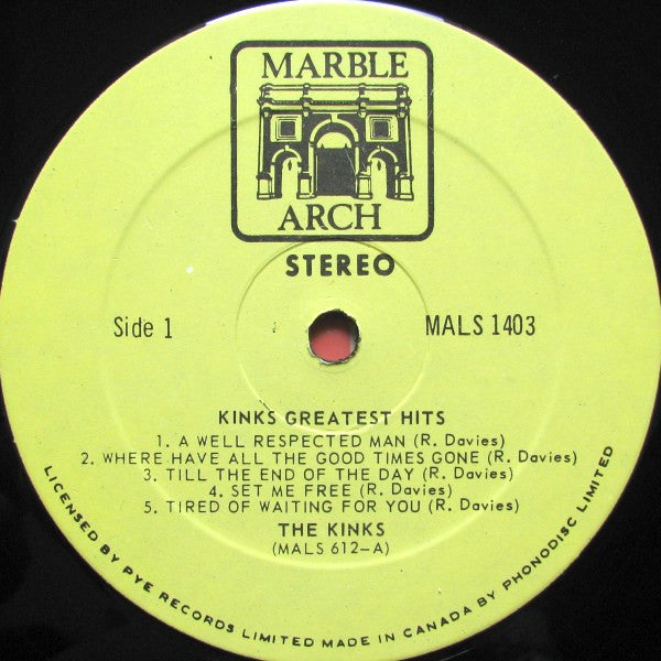 Kinks Greatest Hits - secondary