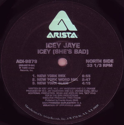 12" Single: Icey Jaye - Icey (She's Bad)