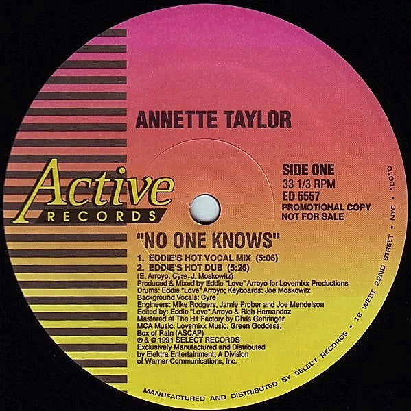 12": Annette Taylor - No One Knows