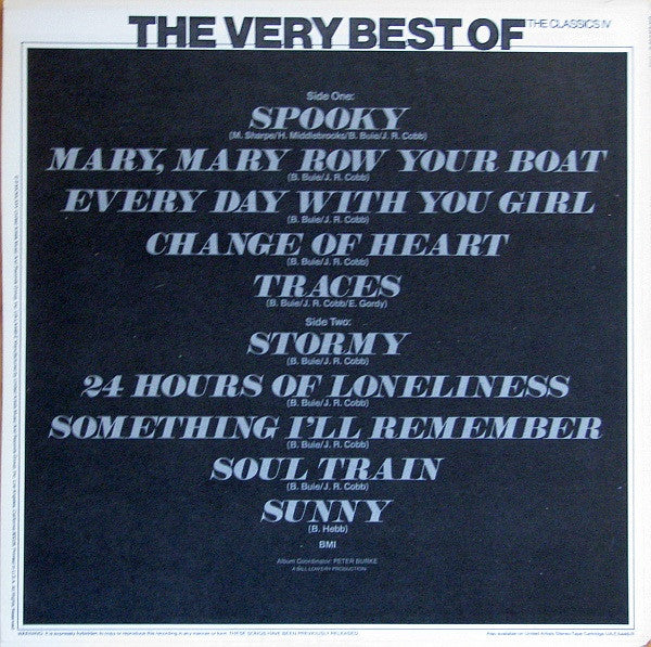 The Very Best Of Classics IV - secondary