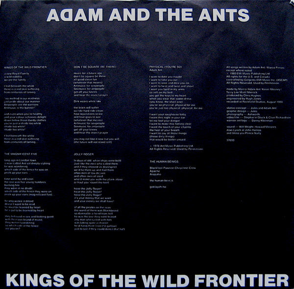 Kings Of The Wild Frontier - secondary