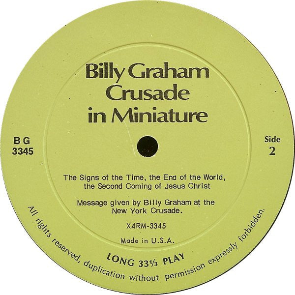 Various - Billy Graham - Crusade In Miniature