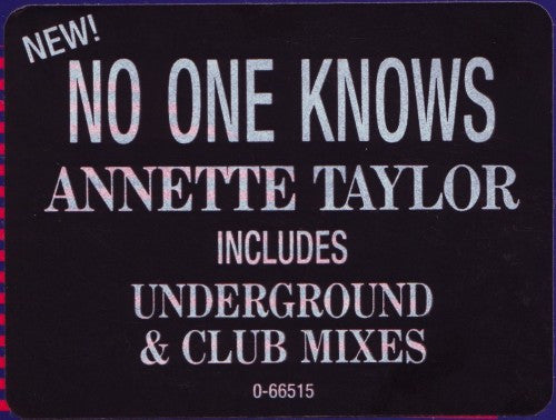 12": Annette Taylor - No One Knows