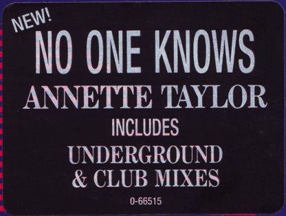 12" Single: Annette Taylor - No One Knows