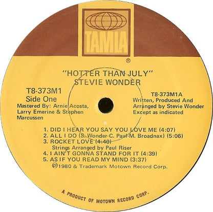 Hotter Than July - secondary